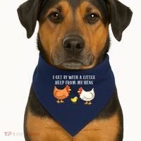 I Get By With A Little Help From My Hens Chicken Lovers USA-Made Doggie Bandana thumb 1