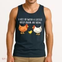 I Get By With A Little Help From My Hens Chicken Lovers Tank Top thumb 3