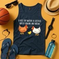 I Get By With A Little Help From My Hens Chicken Lovers Tank Top thumb 4