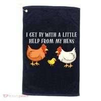 I Get By With A Little Help From My Hens Chicken Lovers Golf Towel thumb 0