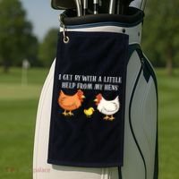 I Get By With A Little Help From My Hens Chicken Lovers Golf Towel thumb 2