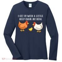 I Get By With A Little Help From My Hens Chicken Lovers Women's Long Sleeve Shirt thumb 0