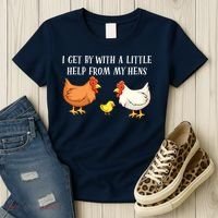 I Get By With A Little Help From My Hens Chicken Lovers Women's T-Shirt thumb 3