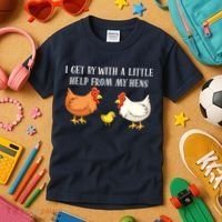 I Get By With A Little Help From My Hens Chicken Lovers Kids T-Shirt thumb 3