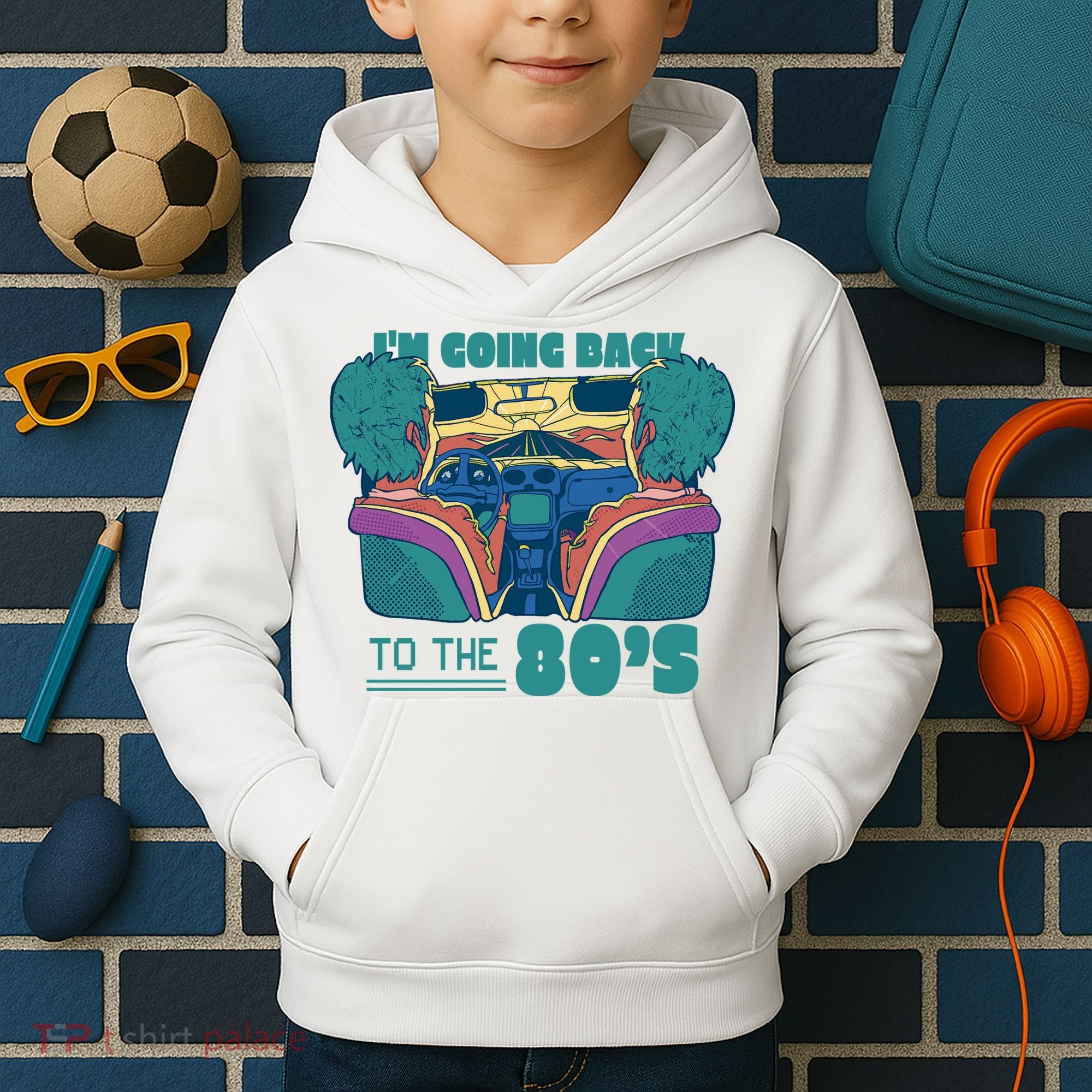 I'm Going Back To The 80s Retro Kids Hoodie