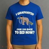 I Graduated Can I Go Back To Bed Now Sloth T-Shirt thumb 3