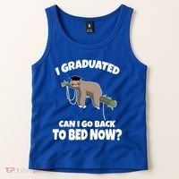 I Graduated Can I Go Back To Bed Now Sloth Tank Top thumb 2