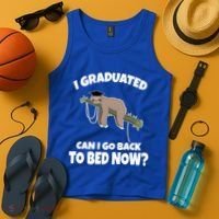 I Graduated Can I Go Back To Bed Now Sloth Tank Top thumb 4