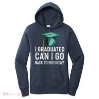 I Graduated Can I Go Back To Bed Now Funny Graduation Women's Hoodie thumb 0