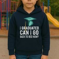 I Graduated Can I Go Back To Bed Now Funny Graduation Kids Hoodie thumb 3