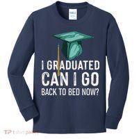 I Graduated Can I Go Back To Bed Now Funny Graduation Kids Long Sleeve Shirt thumb 0