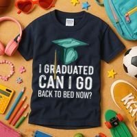 I Graduated Can I Go Back To Bed Now Funny Graduation Kids T-Shirt thumb 3