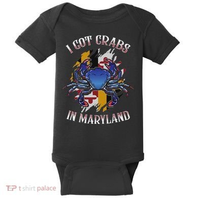 I Got Crabs In Maryland Day Blue Crab Baby Bodysuit