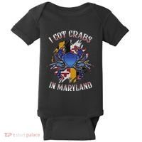 I Got Crabs In Maryland Day Blue Crab Baby Bodysuit thumb 0