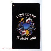 I Got Crabs In Maryland Day Blue Crab Golf Towel thumb 0