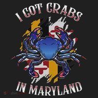 I Got Crabs In Maryland Day Blue Crab Golf Towel thumb 3