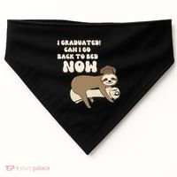 I Graduated Can Go Back To Bed Now Funny Graduation Sloth USA-Made Doggie Bandana thumb 0