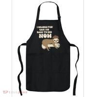 I Graduated Can Go Back To Bed Now Funny Graduation Sloth Apron thumb 0