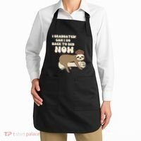 I Graduated Can Go Back To Bed Now Funny Graduation Sloth Apron thumb 2