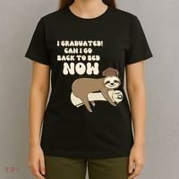I Graduated Can Go Back To Bed Now Funny Graduation Sloth T-Shirt thumb 4