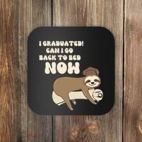 I Graduated Can Go Back To Bed Now Funny Graduation Sloth Coaster thumb 0