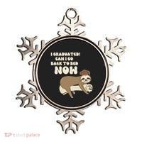 I Graduated Can Go Back To Bed Now Funny Graduation Sloth Ornament thumb 0