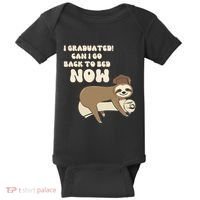 I Graduated Can Go Back To Bed Now Funny Graduation Sloth Baby Bodysuit thumb 0