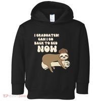 I Graduated Can Go Back To Bed Now Funny Graduation Sloth Toddler Hoodie thumb 0