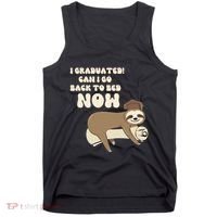 I Graduated Can Go Back To Bed Now Funny Graduation Sloth Tank Top thumb 0