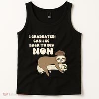 I Graduated Can Go Back To Bed Now Funny Graduation Sloth Tank Top thumb 2