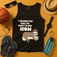 I Graduated Can Go Back To Bed Now Funny Graduation Sloth Tank Top thumb 4