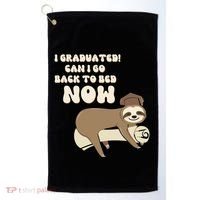 I Graduated Can Go Back To Bed Now Funny Graduation Sloth Golf Towel thumb 0