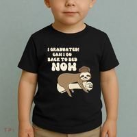 I Graduated Can Go Back To Bed Now Funny Graduation Sloth Toddler T-Shirt thumb 2