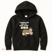 I Graduated Can Go Back To Bed Now Funny Graduation Sloth Kids Hoodie thumb 0