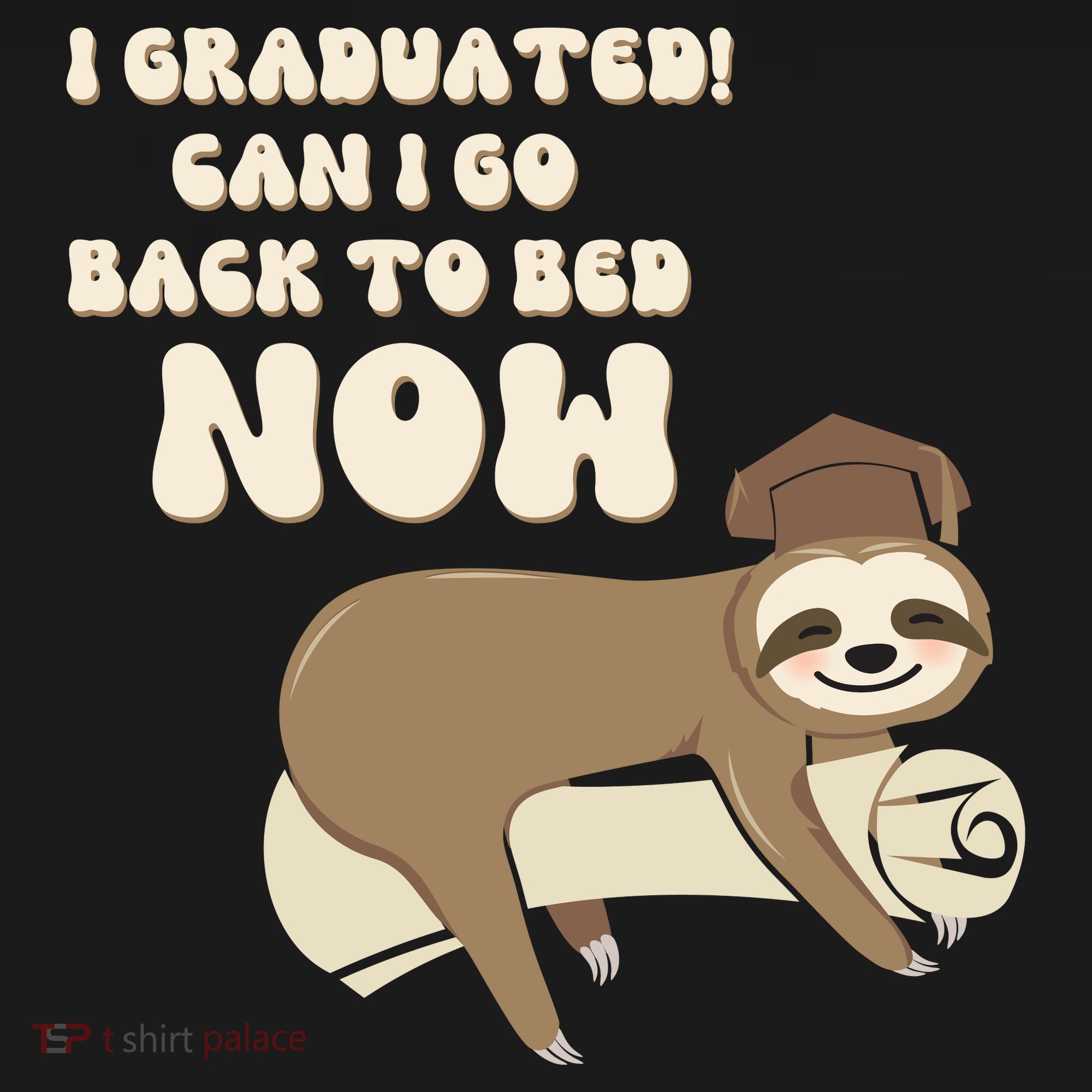 I Graduated Can Go Back To Bed Now Funny Graduation Sloth Kids Hoodie