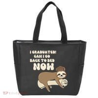 I Graduated Can Go Back To Bed Now Funny Graduation Sloth Tote Bag thumb 0