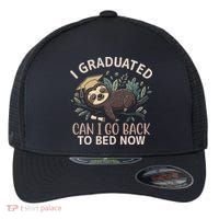 I Graduated Can I Go Back To Bed Now Lazy Sloth Flexfit Unipanel Trucker Cap thumb 0