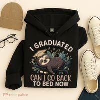 I Graduated Can I Go Back To Bed Now Lazy Sloth Hoodie thumb 4