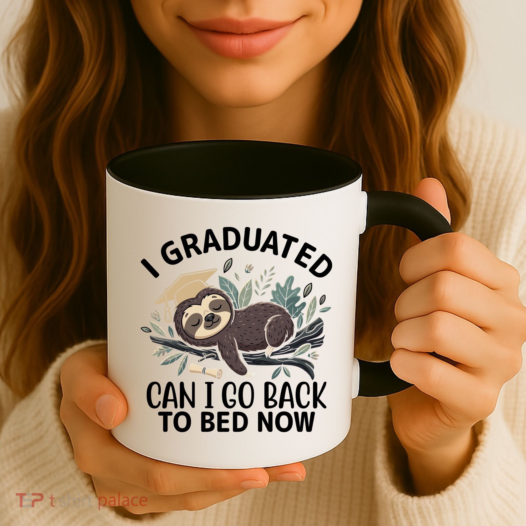 I Graduated Can I Go Back To Bed Now Lazy Sloth Coffee Mug