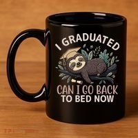 I Graduated Can I Go Back To Bed Now Lazy Sloth 11oz C Handle Ceramic Mug thumb 4