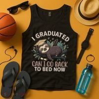 I Graduated Can I Go Back To Bed Now Lazy Sloth Tank Top thumb 4