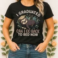 I Graduated Can I Go Back To Bed Now Lazy Sloth Women's T-Shirt thumb 2