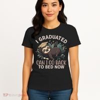 I Graduated Can I Go Back To Bed Now Lazy Sloth Women's T-Shirt thumb 4