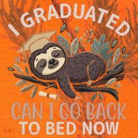I Graduated Can I Go Back To Bed Now Lazy Sloth Kati Licensed 12" Camo Cuffed Beanie thumb 2