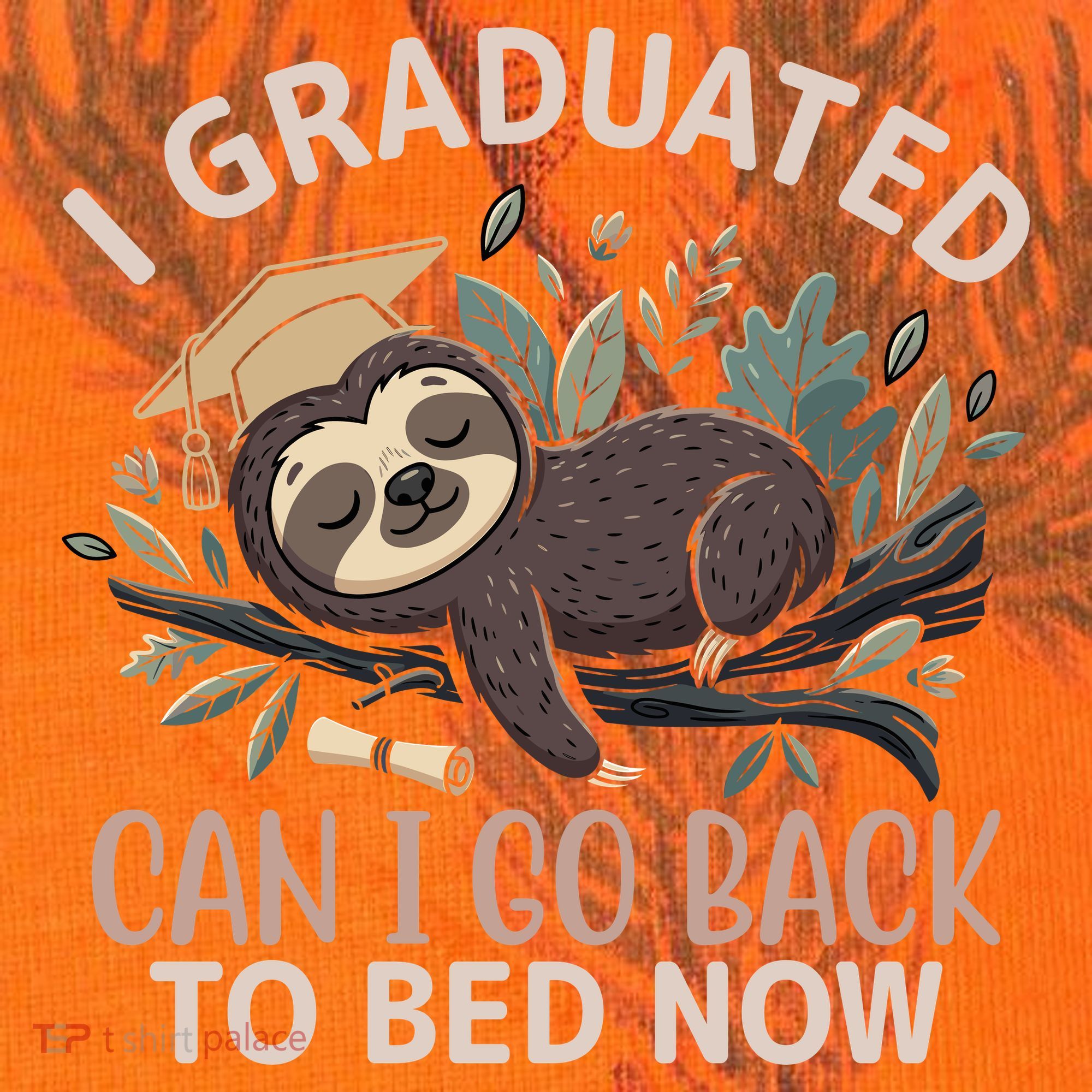 I Graduated Can I Go Back To Bed Now Lazy Sloth Kati Licensed 12" Camo Cuffed Beanie
