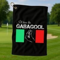 Italiano Gabagool Capicola Italian Slang Italy Flag Golf Towel thumb 1