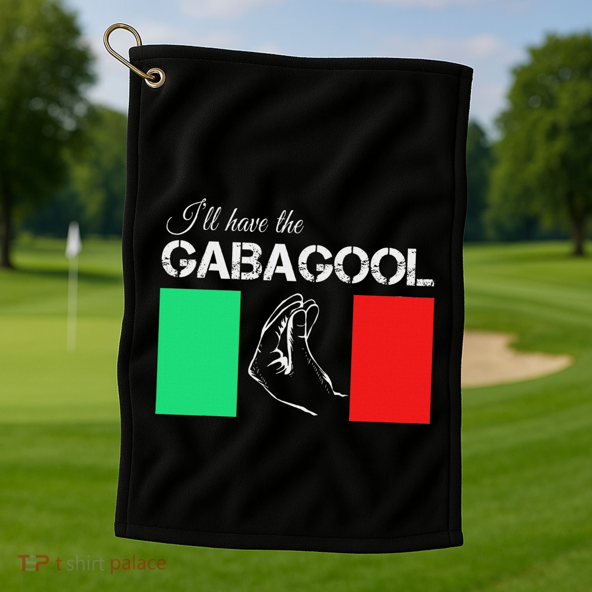 Italiano Gabagool Capicola Italian Slang Italy Flag Golf Towel