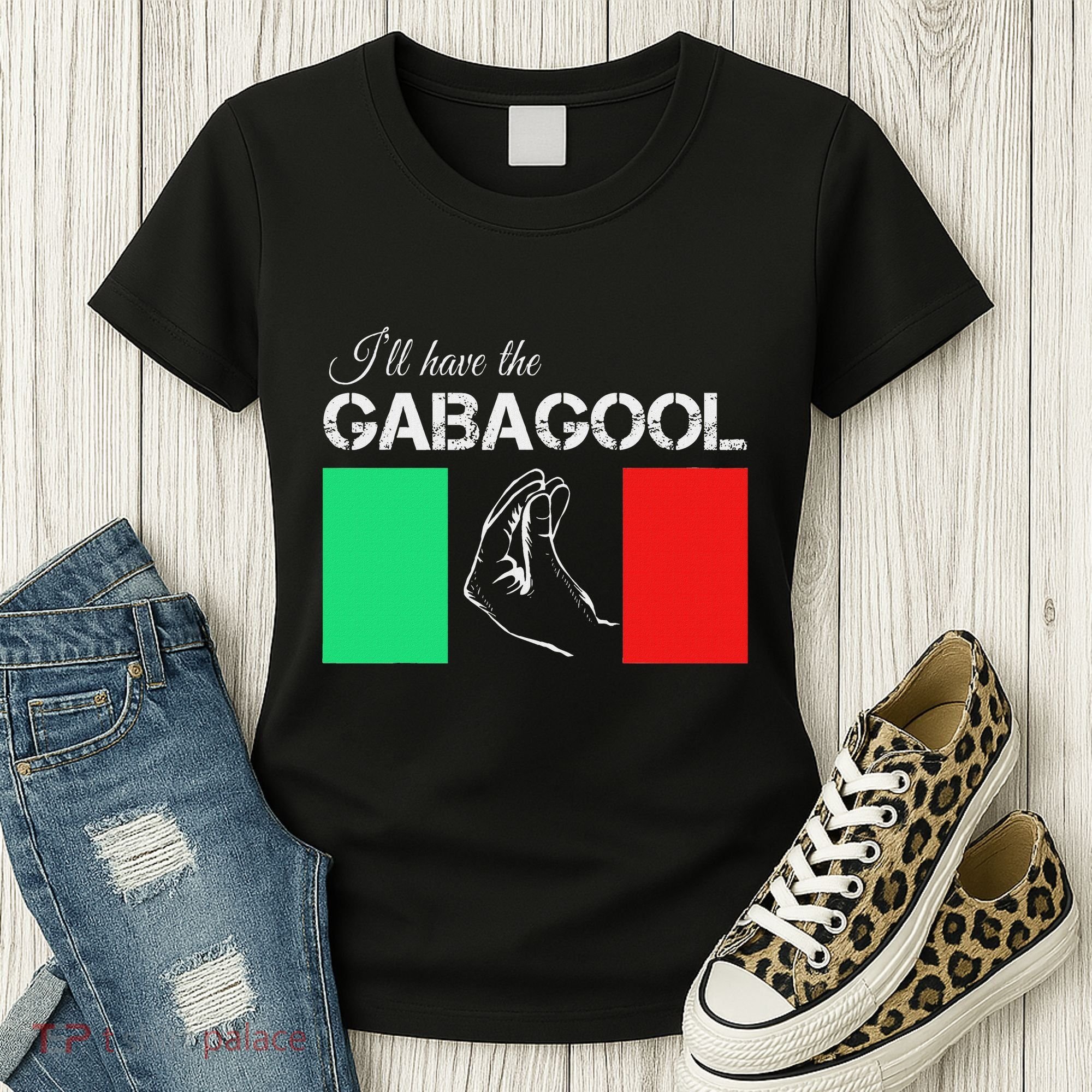 Italiano Gabagool Capicola Italian Slang Italy Flag Women's T-Shirt