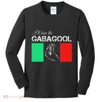 Italiano Gabagool Capicola Italian Slang Italy Flag Kids Long Sleeve Shirt thumb 0