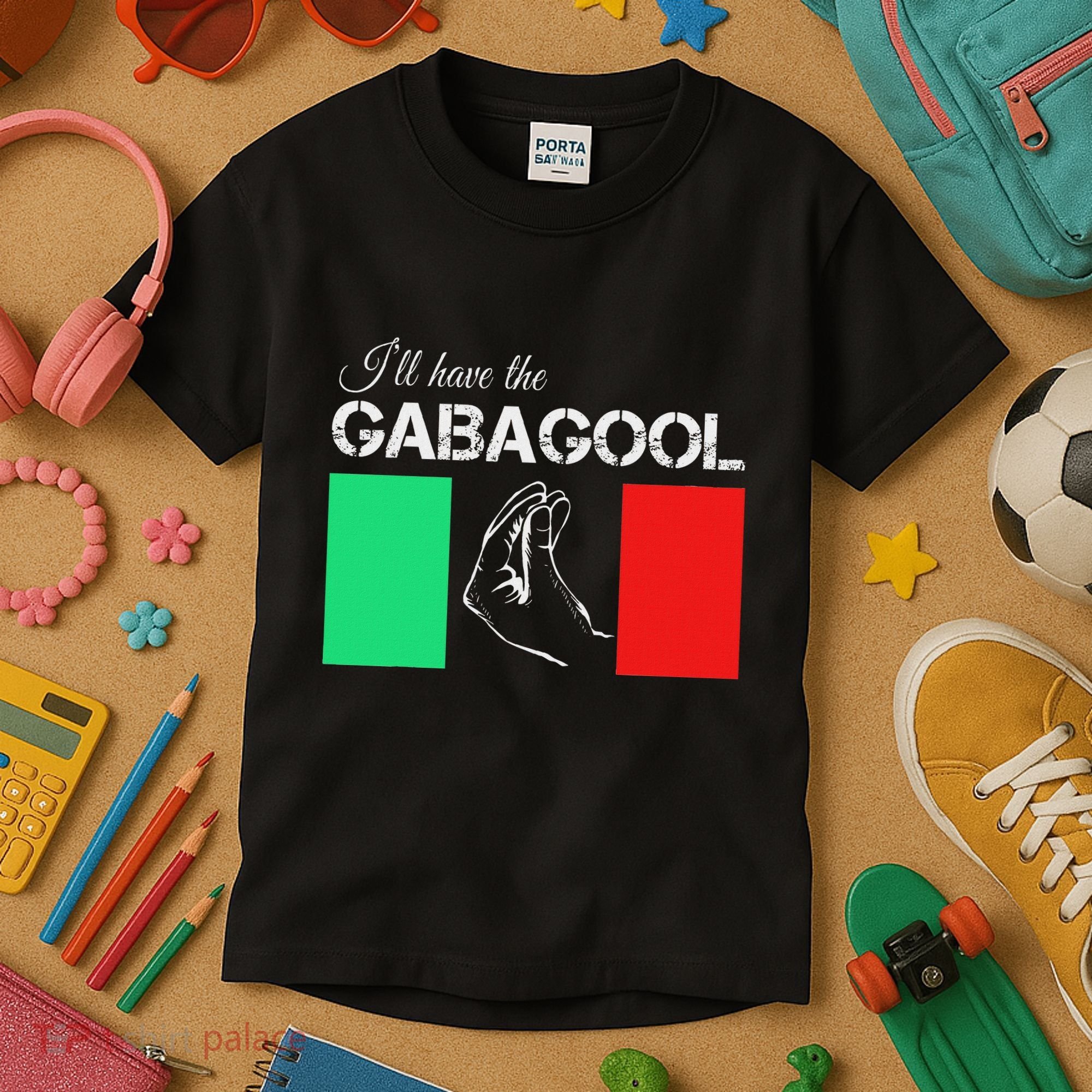 Italiano Gabagool Capicola Italian Slang Italy Flag Kids T-Shirt